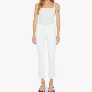 MOTHER White Ankle Cropped Jeans